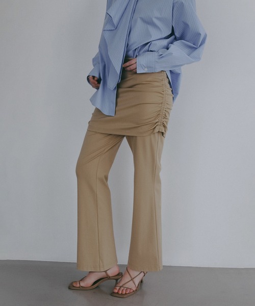 MANOF(マノフ)の「SKIRT SET RELAX PANTS(その他パンツ・レディース・ブラック/ベージュ・S/M)」の4枚目の写真