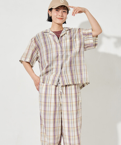 FREAK'S STORE(フリークスストア)の「インド コットンボイル 開襟半袖シャツ(シャツ/ブラウス・レディース・ブルー/オフホワイト/コーラルピンク/その他/チャコール・フリ-)」の1枚目の写真
