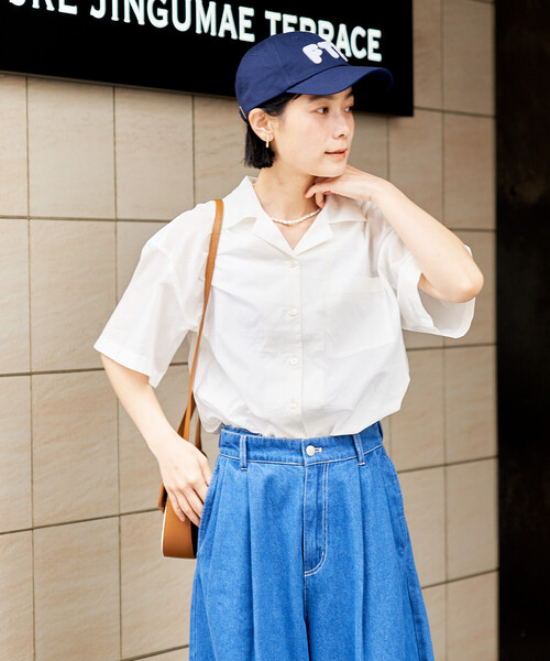FREAK'S STORE(フリークスストア)の「インド コットンボイル 開襟半袖シャツ(シャツ/ブラウス・レディース・ブルー/オフホワイト/コーラルピンク/その他/チャコール・フリ-)」の15枚目の写真