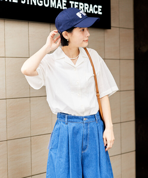 FREAK'S STORE(フリークスストア)の「インド コットンボイル 開襟半袖シャツ(シャツ/ブラウス・レディース・ブルー/オフホワイト/コーラルピンク/その他/チャコール・フリ-)」の18枚目の写真