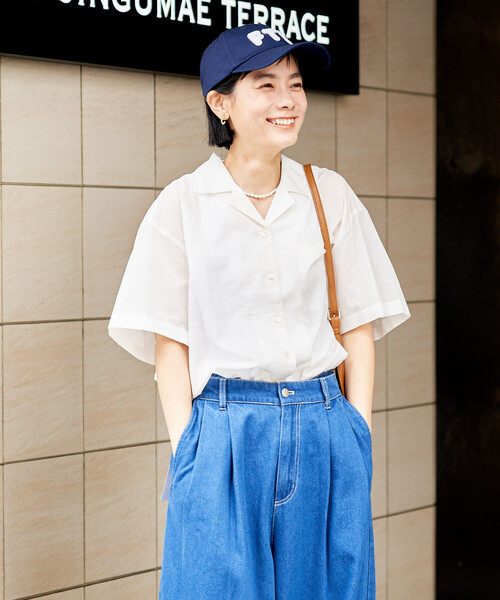 FREAK'S STORE(フリークスストア)の「インド コットンボイル 開襟半袖シャツ(シャツ/ブラウス・レディース・ブルー/オフホワイト/コーラルピンク/その他/チャコール・フリ-)」の20枚目の写真