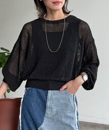 CPCM（シーピーシーエム）の「麻タッチメッシュプルオーバー（ニット/セーター）」