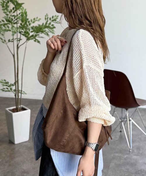 CPCM（シーピーシーエム）の「麻タッチメッシュプルオーバー（ニット/セーター・レディース・グリーン系/アイボリー/ブラック/ブルー・FREE）」の8枚目の写真