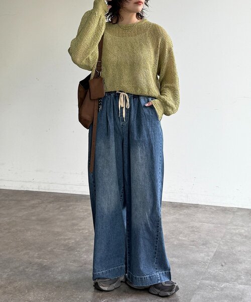 CPCM（シーピーシーエム）の「麻タッチメッシュプルオーバー（ニット/セーター・レディース・グリーン系/アイボリー/ブラック/ブルー・FREE）」の21枚目の写真