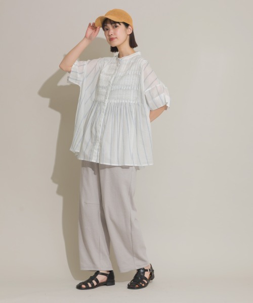 DISCUS（ディスカス）の「【OMNES】【DISCUS】 別注 カット楊柳ワイドパンツ（その他パンツ・レディース・ブラック/ライトグレー・FREE）」の11枚目の写真