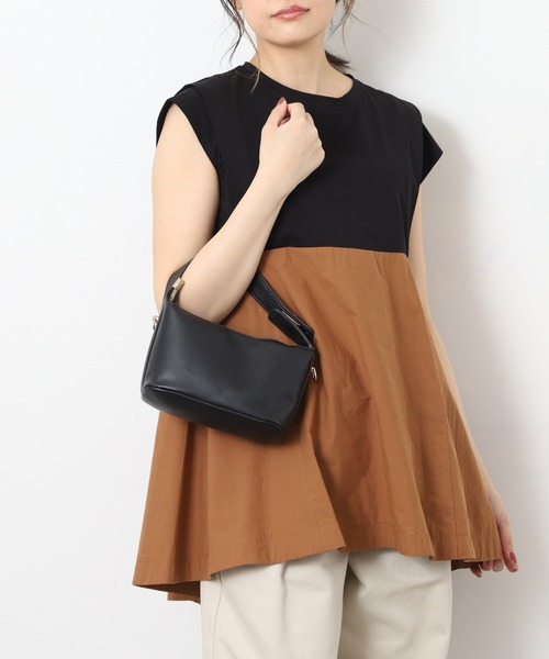 EGLANTINE(エグランティーヌ)の「EGLANTINE 配色フレアカットソー 半端袖(Tシャツ/カットソー・レディース・オフホワイト/ブラック/ベージュ・40)」の8枚目の写真