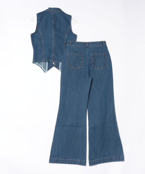 VIBGYOR(ヴィブジョー)の「【LAMPOON】デニムノースリーブセットアップ(セットアップ・レディース・ネイビー・SMALL/LARGE/MEDIUM)」の6枚目の写真