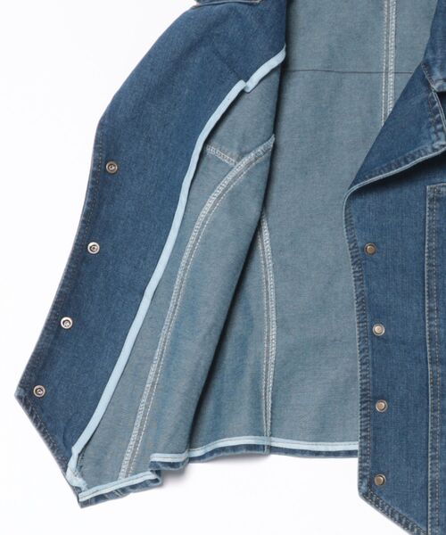 VIBGYOR(ヴィブジョー)の「【LAMPOON】デニムノースリーブセットアップ(セットアップ・レディース・ネイビー・SMALL/LARGE/MEDIUM)」の7枚目の写真