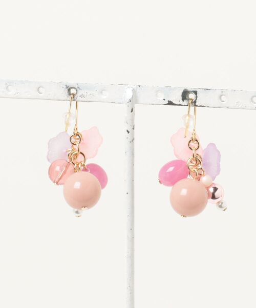 VIBGYOR（ヴィブジョー）の「【MUURABBTI】ピンクのフラワーピアス(MA)（ピアス（両耳用）・レディース・ピンク・FREE）」の4枚目の写真