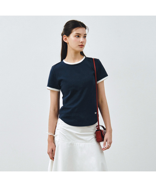 MONGDOL（モンドル）の「エッセンシャルレイヤード半袖Tシャツ MDTS099_5 Colors（Tシャツ/カットソー・レディース・ネイビー/ベージュ/ホワイト/ライトグレー/チャコールグレー・SMALL/MEDIUM）」の5枚目の写真