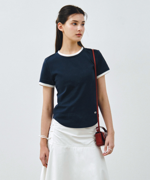MONGDOL（モンドル）の「エッセンシャルレイヤード半袖Tシャツ MDTS099_5 Colors（Tシャツ/カットソー・レディース・ネイビー/ベージュ/ホワイト/ライトグレー/チャコールグレー・SMALL/MEDIUM）」の8枚目の写真