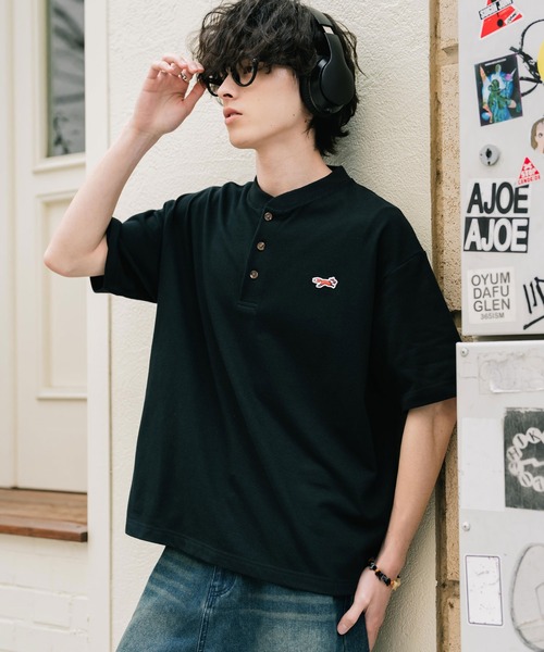 【OffWht*Navy】【別注】PENNEY'S / ボディスーツ ヘンリーネック トップス Ray BEAMS（レイ ビームス）【別注】PENNEY'S / ボディスーツ ヘンリー
