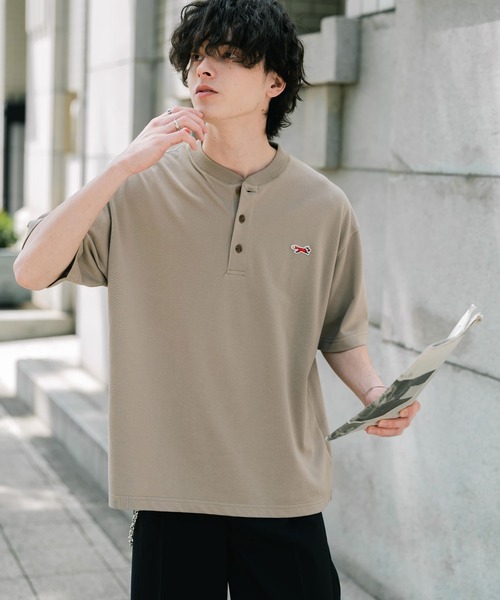 PENNEYS（ぺニーズ）の「PENNEYS 別注コラボFOXワッペン鹿の子ヘンリーネック半袖Tシャツ（Tシャツ/カットソー・メンズ・ブラック/ホワイト/ピンク/ネイビー/ベージュ・XL/L/M）」の19枚目の写真