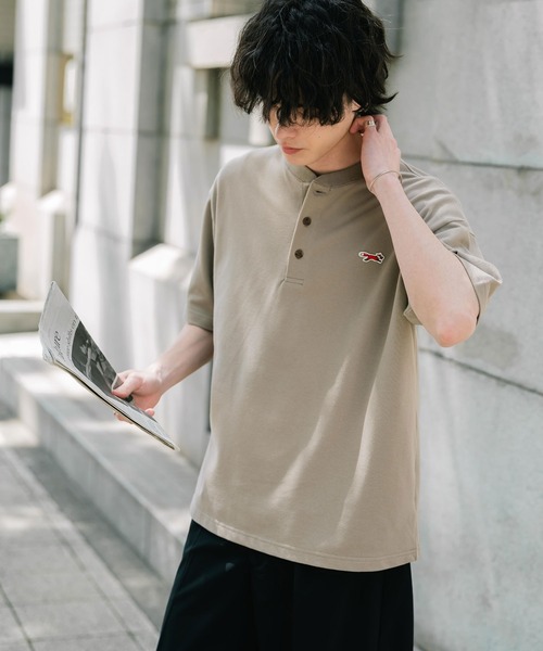 PENNEYS（ぺニーズ）の「PENNEYS 別注コラボFOXワッペン鹿の子ヘンリーネック半袖Tシャツ（Tシャツ/カットソー・メンズ・ブラック/ホワイト/ピンク/ネイビー/ベージュ・XL/L/M）」の20枚目の写真