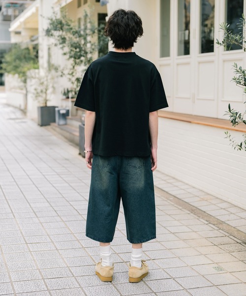 FOX刺繡鹿子布亨利領短袖T恤