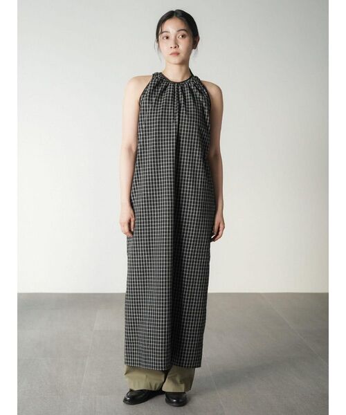 FIKA.(フィーカ)の「Seersucker check onepiece(ワンピース・レディース・ブラック/オフホワイト・MEDIUM)」の20枚目の写真