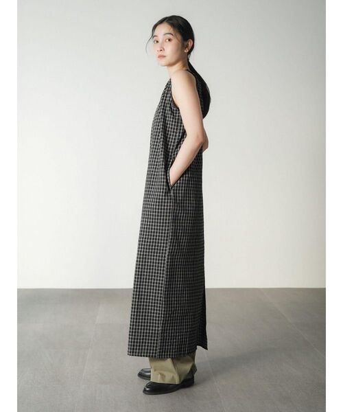 FIKA.(フィーカ)の「Seersucker check onepiece(ワンピース・レディース・ブラック/オフホワイト・MEDIUM)」の21枚目の写真