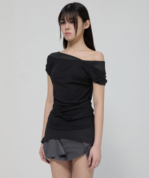 FLAREUP(フレアアップ)の「2-Layered Top (FL-141_Black)(Tシャツ/カットソー・レディース・ブラック・OS)」の3枚目の写真