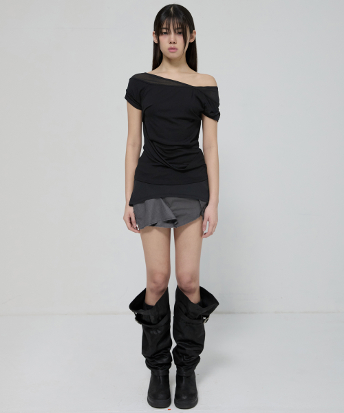 FLAREUP(フレアアップ)の「2-Layered Top (FL-141_Black)(Tシャツ/カットソー・レディース・ブラック・OS)」の6枚目の写真