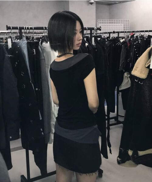 FLAREUP(フレアアップ)の「2-Layered Top (FL-141_Black)(Tシャツ/カットソー・レディース・ブラック・OS)」の17枚目の写真
