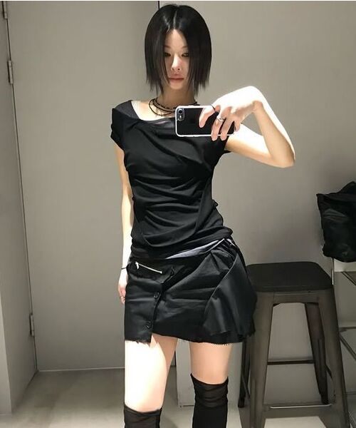 FLAREUP(フレアアップ)の「2-Layered Top (FL-141_Black)(Tシャツ/カットソー・レディース・ブラック・OS)」の18枚目の写真