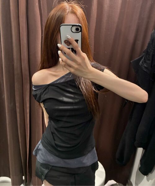FLAREUP(フレアアップ)の「2-Layered Top (FL-141_Black)(Tシャツ/カットソー・レディース・ブラック・OS)」の19枚目の写真