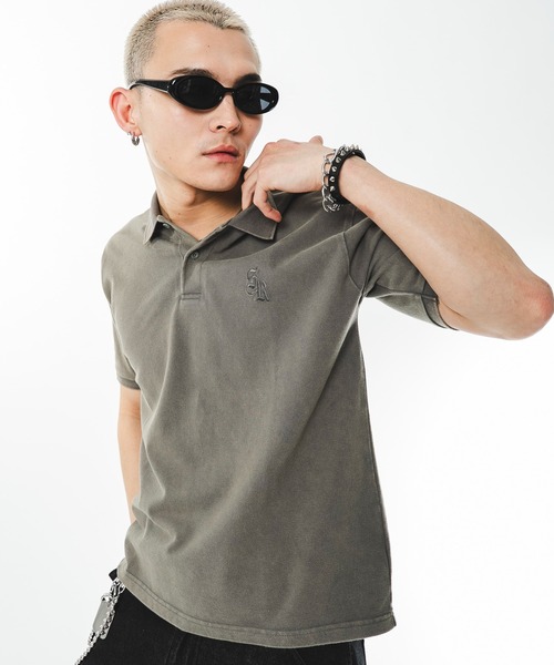 SHORT ROUND(ショートラウンド)の「SHORT ROUND/【26年春夏新作】ケミカルウォッシュポロシャツ(ポロシャツ・メンズ・グレー系その他/ブラック系その他・LARGE/MEDIUM)」の2枚目の写真