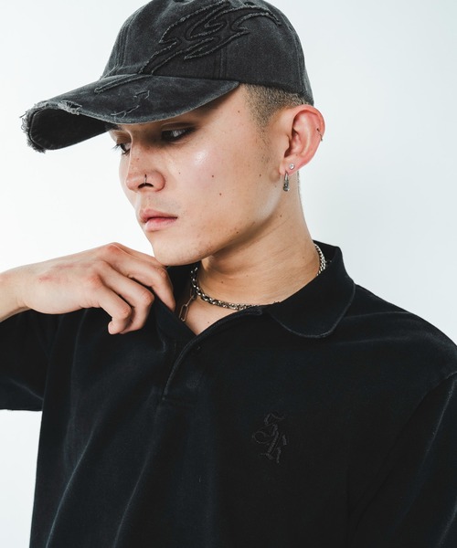 SHORT ROUND(ショートラウンド)の「SHORT ROUND/【26年春夏新作】ケミカルウォッシュポロシャツ(ポロシャツ・メンズ・グレー系その他/ブラック系その他・LARGE/MEDIUM)」の3枚目の写真