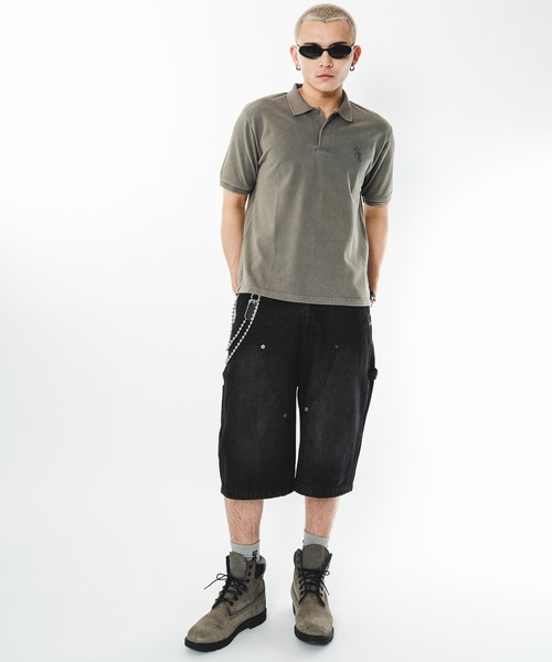SHORT ROUND(ショートラウンド)の「SHORT ROUND/【26年春夏新作】ケミカルウォッシュポロシャツ(ポロシャツ・メンズ・グレー系その他/ブラック系その他・LARGE/MEDIUM)」の6枚目の写真