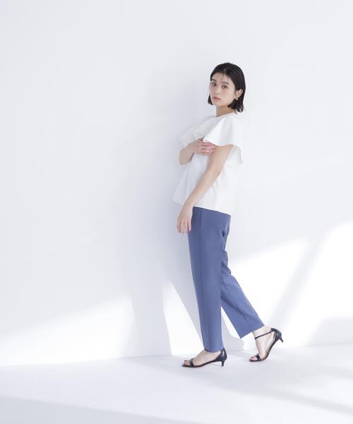 NATURAL BEAUTY BASIC(ナチュラルビューティーベーシック)の「カットジョーゼットトップス(Tシャツ/カットソー・レディース・ネイビー/ライトグリーン/オフホワイト・フリ-)」の13枚目の写真