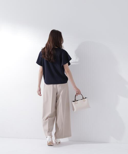 NATURAL BEAUTY BASIC(ナチュラルビューティーベーシック)の「カットジョーゼットトップス(Tシャツ/カットソー・レディース・ネイビー/ライトグリーン/オフホワイト・フリ-)」の20枚目の写真