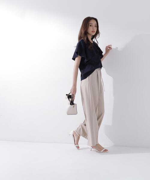 NATURAL BEAUTY BASIC(ナチュラルビューティーベーシック)の「カットジョーゼットトップス(Tシャツ/カットソー・レディース・ネイビー/ライトグリーン/オフホワイト・フリ-)」の22枚目の写真