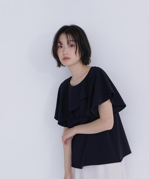 NATURAL BEAUTY BASIC(ナチュラルビューティーベーシック)の「カットジョーゼットトップス(Tシャツ/カットソー・レディース・ネイビー/ライトグリーン/オフホワイト・フリ-)」の21枚目の写真