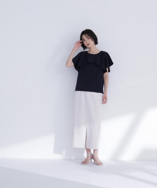 NATURAL BEAUTY BASIC(ナチュラルビューティーベーシック)の「カットジョーゼットトップス(Tシャツ/カットソー・レディース・ネイビー/ライトグリーン/オフホワイト・フリ-)」の22枚目の写真