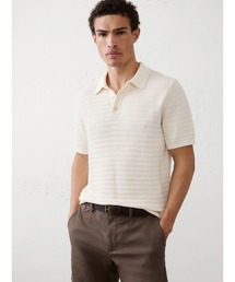 セール】Shirt layered half sleeve knit polo shirt / シャツ