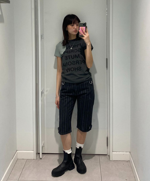 OPEN Yy（オープンワイワイ）の「【OPEN YY / オープンワイワイ】 YY DOT TYPO TEE（Tシャツ/カットソー・レディース・ブルー系その他/ホワイト/グレー・SMALL）」の19枚目の写真