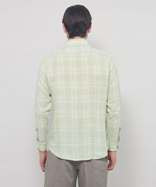 MACKINTOSH LONDON(マッキントッシュ ロンドン)の「リネンチェックワイドカラーシャツ(シャツ/ブラウス・メンズ・グリーン系その他/ブルー系その他2・M/XL/L)」の7枚目の写真