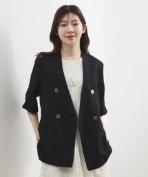 セール】SHIPS any: ツイード シングル ポケット ジャケット［NAVY