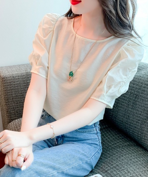 AMAJI(アマジ)の「半袖トップス ゆったりシルエット(Tシャツ/カットソー・レディース・ホワイト・SMALL/MEDIUM/LARGE/X-LARGE)」の3枚目の写真
