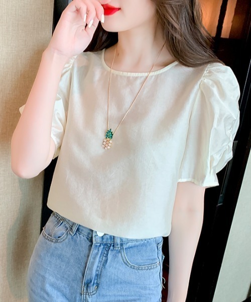 AMAJI(アマジ)の「半袖トップス ゆったりシルエット(Tシャツ/カットソー・レディース・ホワイト・SMALL/MEDIUM/LARGE/X-LARGE)」の4枚目の写真