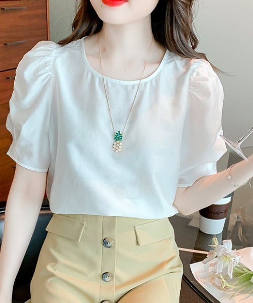 AMAJI(アマジ)の「半袖トップス ゆったりシルエット(Tシャツ/カットソー・レディース・ホワイト・SMALL/MEDIUM/LARGE/X-LARGE)」の6枚目の写真