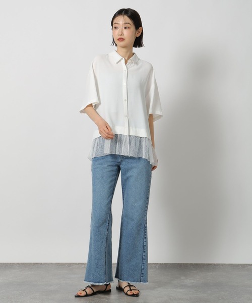 LAKOLE(ラコレ)の「<多機能ウェア>ヘムレースドッキングシャツ / 657250(シャツ/ブラウス・レディース・ブラック/オフホワイト/ブルー・FREE)」の22枚目の写真