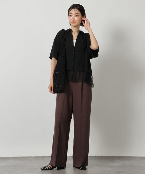 LAKOLE(ラコレ)の「<多機能ウェア>ヘムレースドッキングシャツ / 657250(シャツ/ブラウス・レディース・ブラック/オフホワイト/ブルー・FREE)」の4枚目の写真