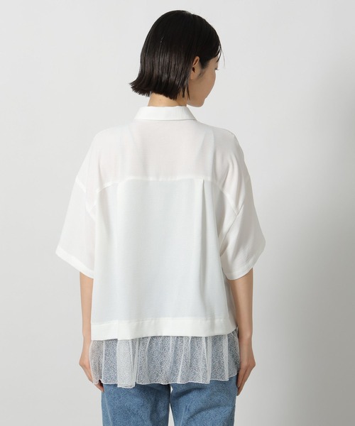 LAKOLE(ラコレ)の「<多機能ウェア>ヘムレースドッキングシャツ / 657250(シャツ/ブラウス・レディース・ブラック/オフホワイト/ブルー・FREE)」の13枚目の写真