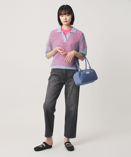 NICE WEATHER(ナイスウェザー)の「<NICE WEATHER>メッシュ ショートスリーブ ポロシャツ(ニット/セーター・レディース・ライトピンク/ライトブルー・FREE)」の18枚目の写真