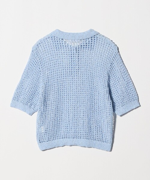 NICE WEATHER(ナイスウェザー)の「<NICE WEATHER>メッシュ ショートスリーブ ポロシャツ(ニット/セーター・レディース・ライトピンク/ライトブルー・FREE)」の3枚目の写真