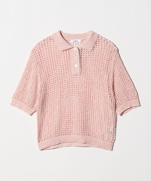 NICE WEATHER(ナイスウェザー)の「<NICE WEATHER>メッシュ ショートスリーブ ポロシャツ(ニット/セーター・レディース・ライトピンク/ライトブルー・FREE)」の8枚目の写真