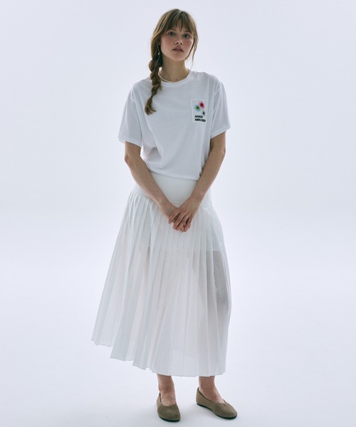 Mardi Mercredi(マルディメクルディ)の「TSHIRT FLOWER PATCH / Tシャツ フラワー パッチ(Tシャツ/カットソー・レディース・ブラック/ホワイト・FREE)」の13枚目の写真