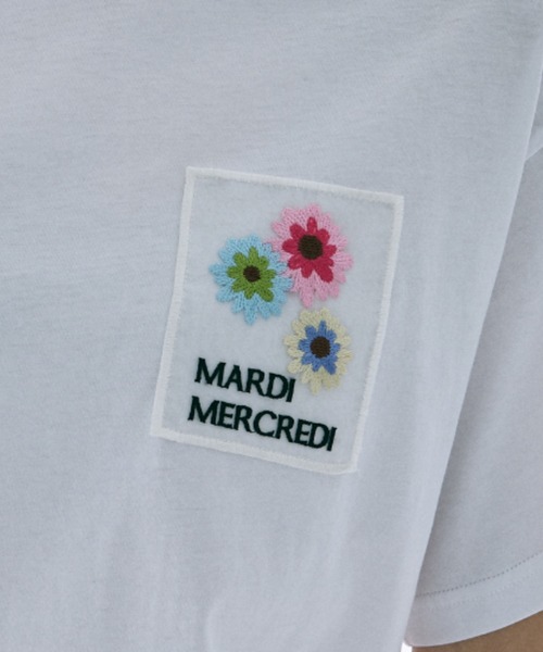 Mardi Mercredi(マルディメクルディ)の「TSHIRT FLOWER PATCH / Tシャツ フラワー パッチ(Tシャツ/カットソー・レディース・ブラック/ホワイト・FREE)」の12枚目の写真