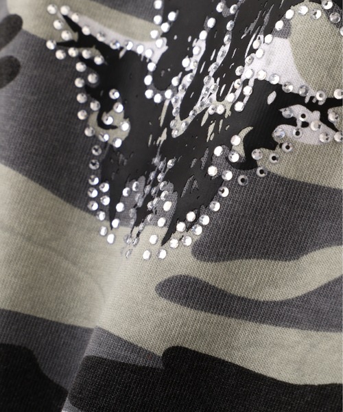 L.H.P(エルエイチピー)の「SUPPLIER/サプライヤー/LHP別注 Rhinestone Fire Bones Tee(Tシャツ/カットソー・レディース・ブラック/グレー/カモフラージュ・XL/L/M)」の14枚目の写真